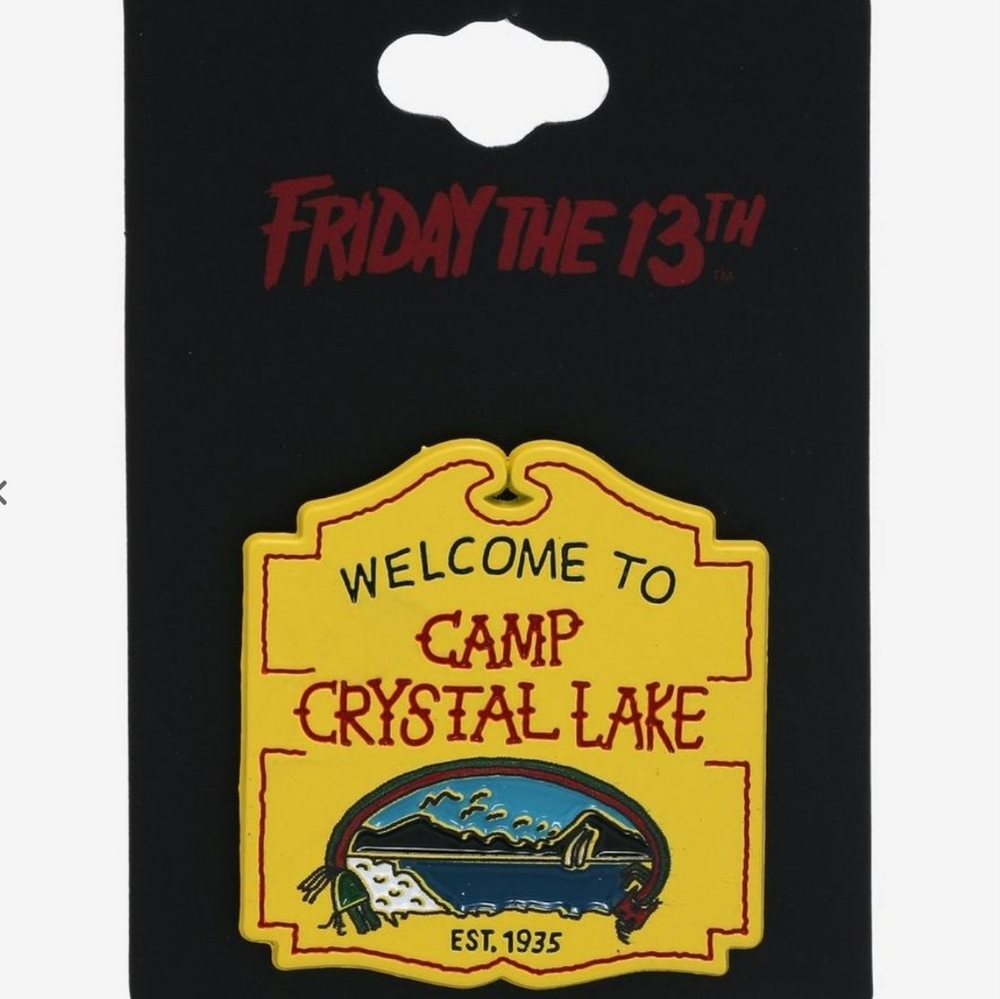 🎉❗️SALE❗️🎉 Friday the 13th Camp Crystal Lake Sign Enamel Pin